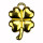 50 Pendant / Charms cloverleaf, gold