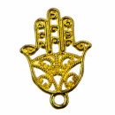 50 Anhänger / Charms Fatimas Hand, Gold