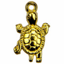 50 Anhänger / Charms Schildkröte, Gold