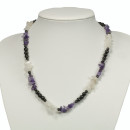 Magnetic necklace with jade and amethyst