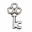 50 Anhänger / Charms Schlüssel, Silber