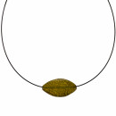 Necklace with pendant yellow-green agate