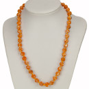 Necklace mother of pearl, orange, matt, AB, 8mm