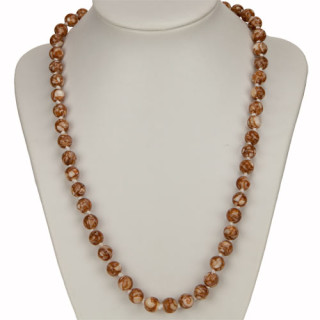 Necklace mother of pearl, brown, AB, 8mm