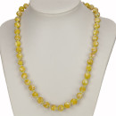 Necklace mother of pearl, yellow, matt, AB, 12mm
