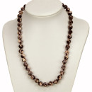 Necklace mother of pearl, brown, matt, AB, 12mm