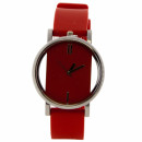 Modische Uhr mit Silikonarmband, Rot
