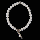 bracelet, 6mm, white jade, ballet - only 3pcs left!