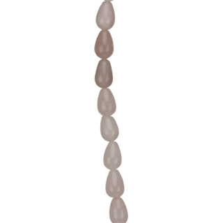 Strang Rosenquarz, Tropfen 12x8mm - nur noch 4 Stränge