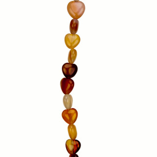 strand red agate, heart 10mm