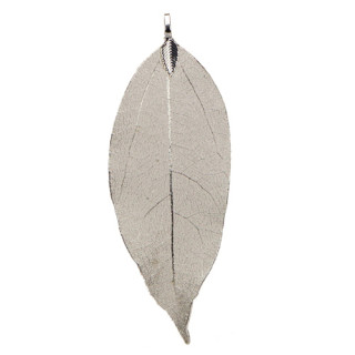 Pendant leaf large, nature/copper, light silver
