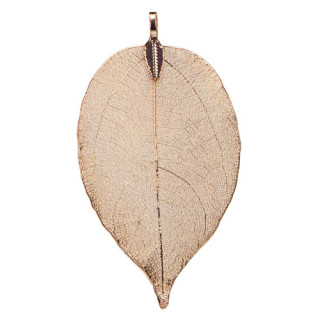 Pendant leaf large, nature/copper, rose gold