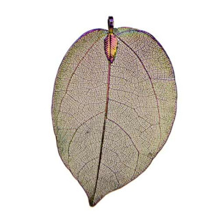 Pendant leaf large, nature/copper, rainbow