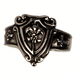 Sonderpreis: Bikerring aus Edelstahl, Lilie