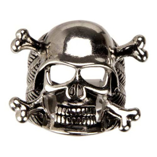 Sonderpreis: Bikerring aus Edelstahl, Totenkopf