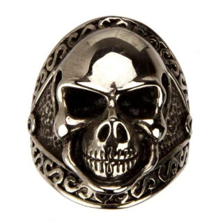 Special price: Stainless steel biker ring, skull size 20