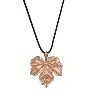 ribbon necklace with pendant, 80cm, rose gold matt