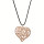 ribbon necklace with pendant, 80cm, rose gold matt