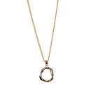 Long curb chain with pendant, 60cm, circle, rose gold