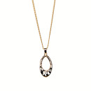 Long curb chain with pendant, 60cm, oval, rose gold