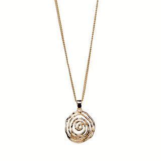 Long curb chain with pendant, 60cm, spiral, rose gold