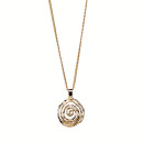 Long curb chain with pendant, 60cm, spiral, rose gold