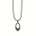 Modische Wachsbandkette, 47cm, Oval, schwarz