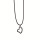 Fashionable waxcord necklace, 47cm, heart, black