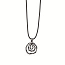 Fashionable waxcord necklace, 47cm, circle, black
