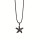 Fashionable waxcord necklace, 47cm, star, black