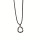 Fashionable waxcord necklace, 47cm, circle, black