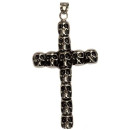 Edelstahlanhänger Kreuz mit Totenköpfe, 80mm
