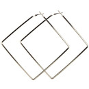 Creoles, square, 90x90mm, silver