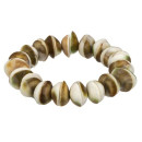 Muschelarmband, Weiß-Braun-Grün