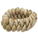 Muschelarmband, Weiß-Braun
