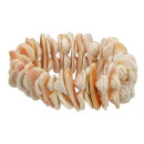 Muschelarmband, Weiß-Rosa