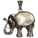 Pendant elephant set, mother of pearl, 45x40mm