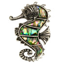 Pendant/brooch Seahorse, Abalone