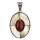 Pendant, mother of pearl/red agate, 75x43mm