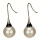 earrings mother of pearl, ball, cream