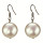 Earrings mother of pearl, coin, cream