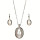 Set of necklace with mother of pearl pendant and earrings