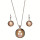 Set of necklace with mother of pearl pendant and earrings