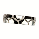 Stainless steel ring with stones, silver-black
