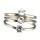 Stainless steel ring with stones, silver-black