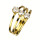 Stainless steel ring with stones, silver-black