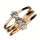 Eleganter Edelstahlring mit Steinen, Rosegold
