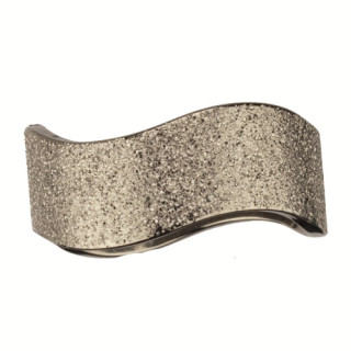 Trendiger Edelstahlring Sand, Silber