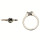 Stainless steel ring with stones, silver-black