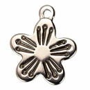 10 Pendants/Charms flower stainless steel, 16mm